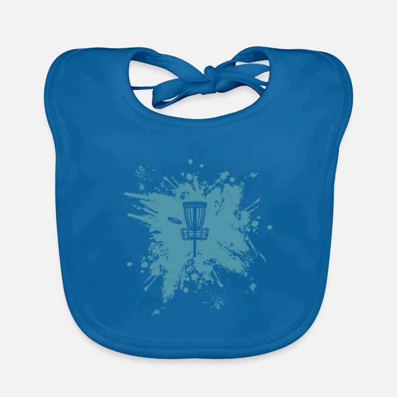 Disc Golf Flugscheibe Discgolfer Geschenk - Baby Bio-Lätzchen - Pfauenblau