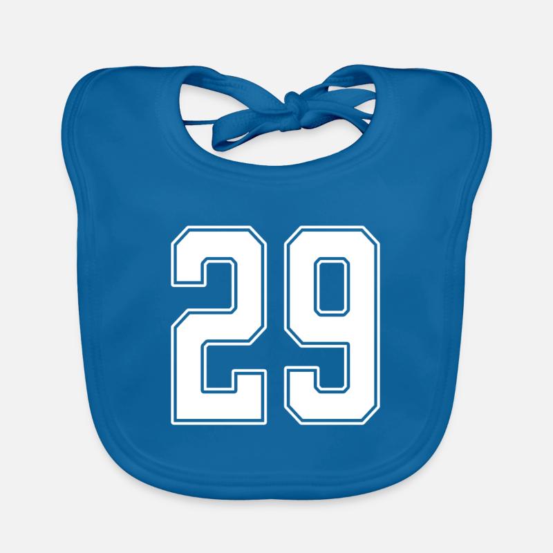 29 ans numéro maillot 29 - Bavoir bio Bébé - bleu paon