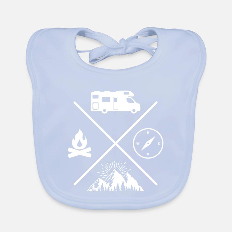 camping motorhome campfire compass camping Organic Baby Bibs