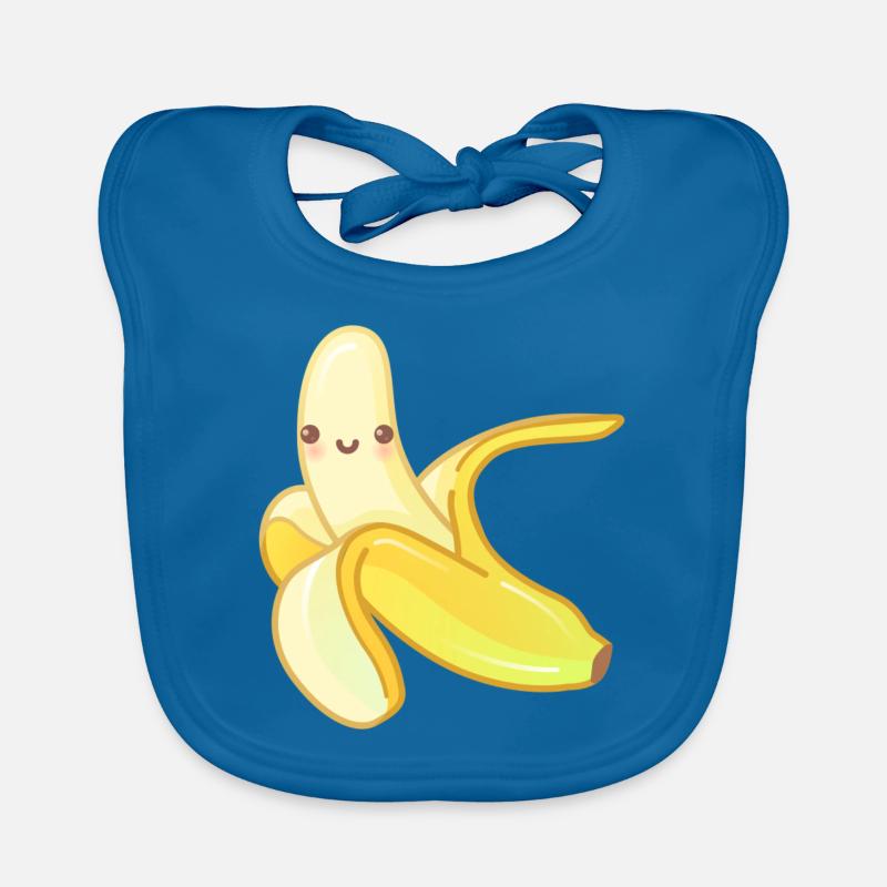 Banane - Bavoir bio Bébé - bleu paon