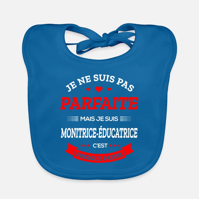 MONITRICE-ÉDUCATRICE PARFAITE - Bavoir bio Bébé - bleu paon