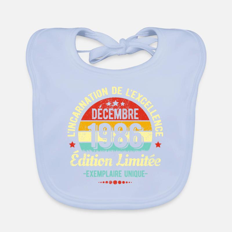 MILLÉSIME DÉCEMBRE 1986 ÉDITION LIMITÉE Bavoir bio Bébé