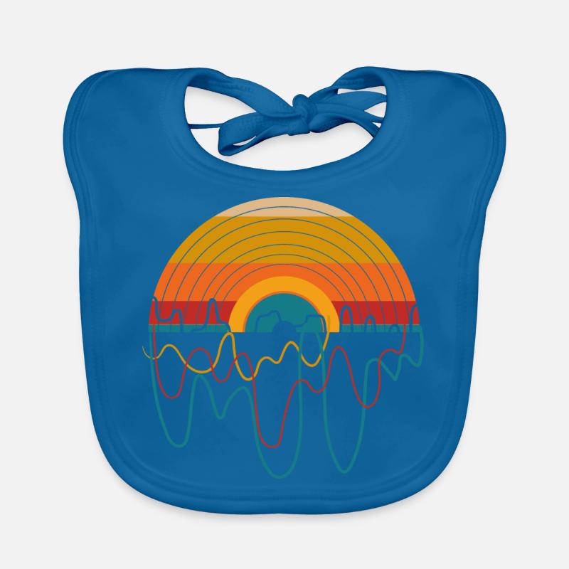 Retro LP Vinyl Player I Sunset Vinyl Records Organic Baby Bibs