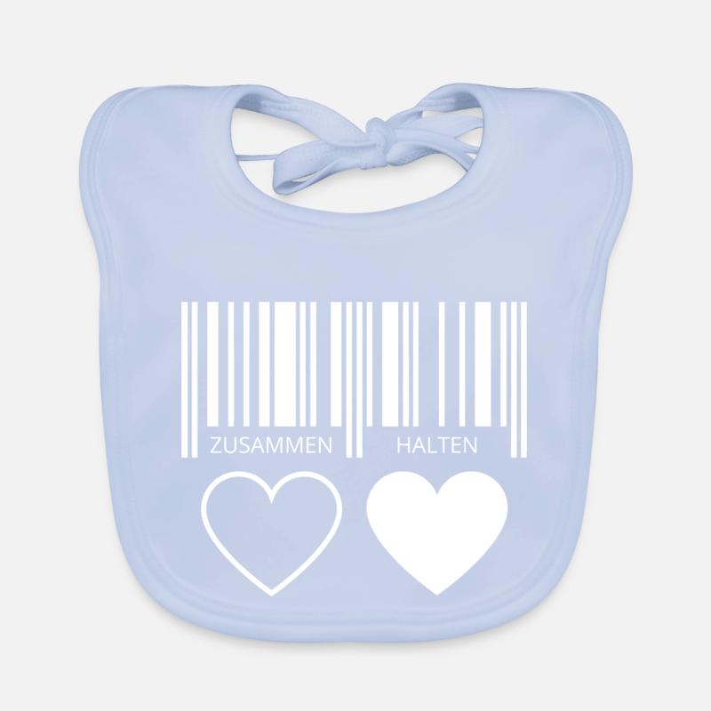 Zusammen halten Herzen Strichcode Barcode Paar C19 Baby Bio-Lätzchen
