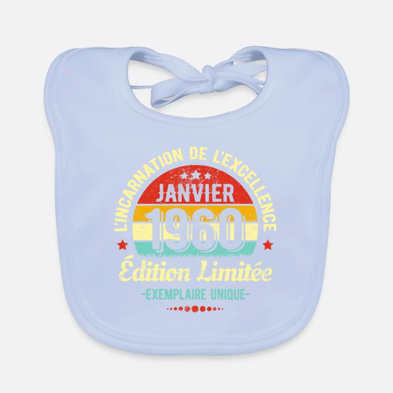 MILLÉSIME JANVIER 1960 ÉDITION LIMITÉE Bavoir bio Bébé