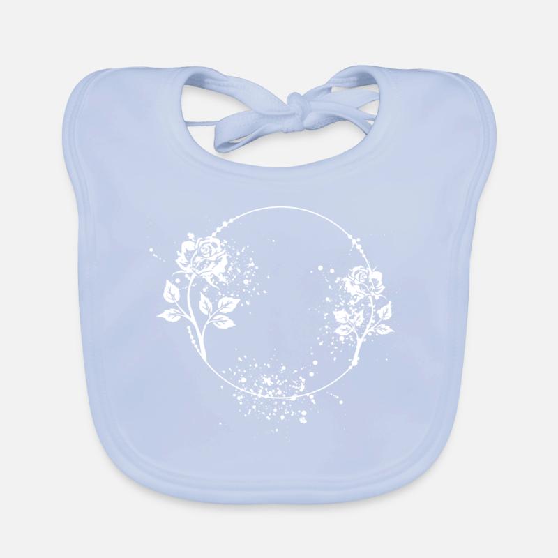 Round rose frame with color spots Organic Baby Bibs