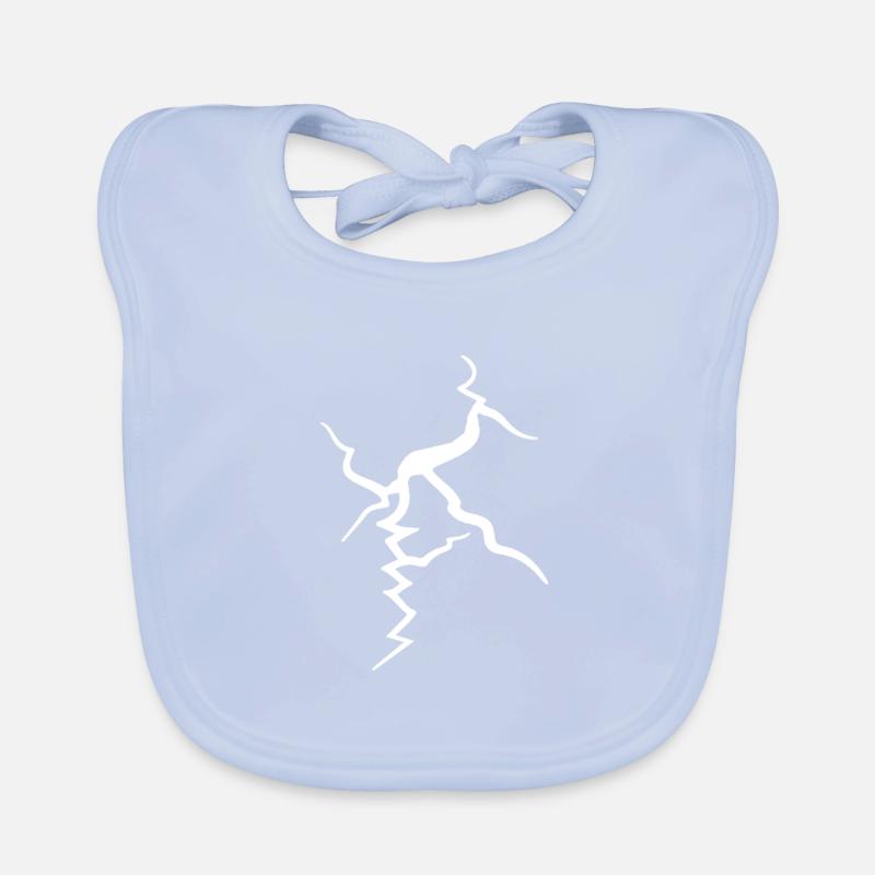 White Crack Split Lightning Decoration Organic Baby Bibs