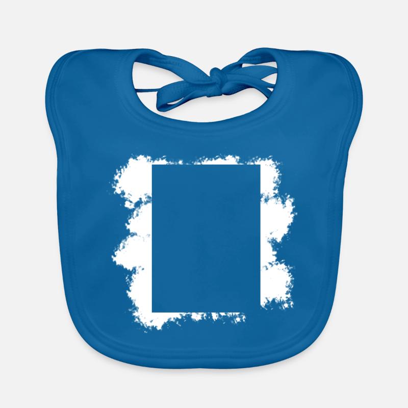 White Background Rectangular Shape Decoration - Organic Baby Bibs - peacock-blue