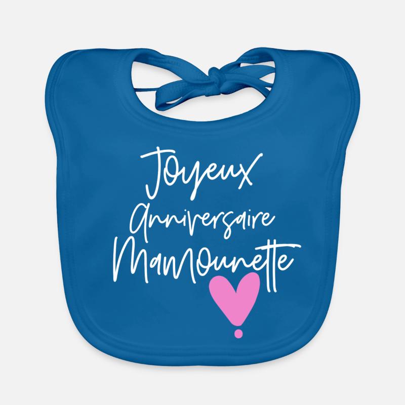 Joyeux anniversaire maman - Bavoir bio Bébé - bleu paon