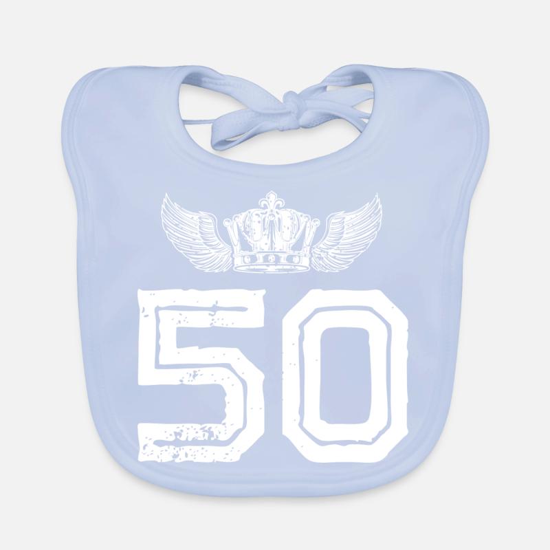 50 number crown Organic Baby Bibs