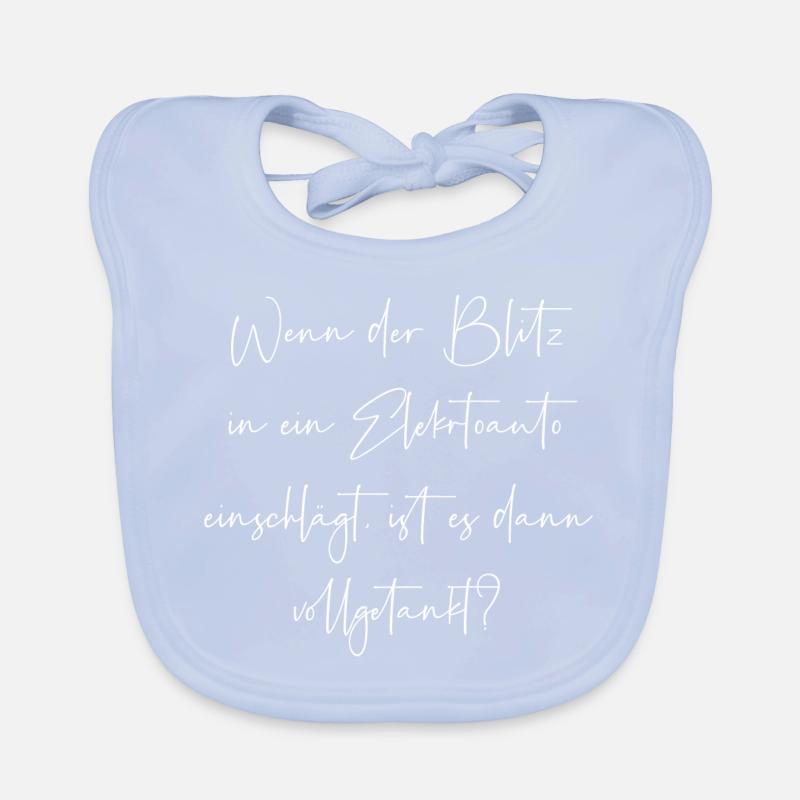 Wenn der Blitz in ein E Auto einschlägt getankt Baby Bio-Lätzchen