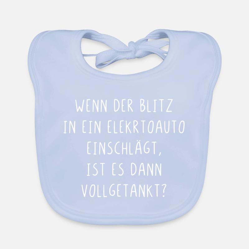 Wenn der Blitz in ein E Auto einschlägt getankt Baby Bio-Lätzchen