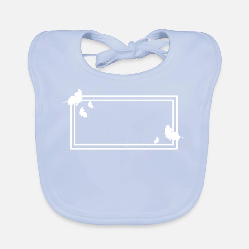 Rectangular frame with butterflies Organic Baby Bibs