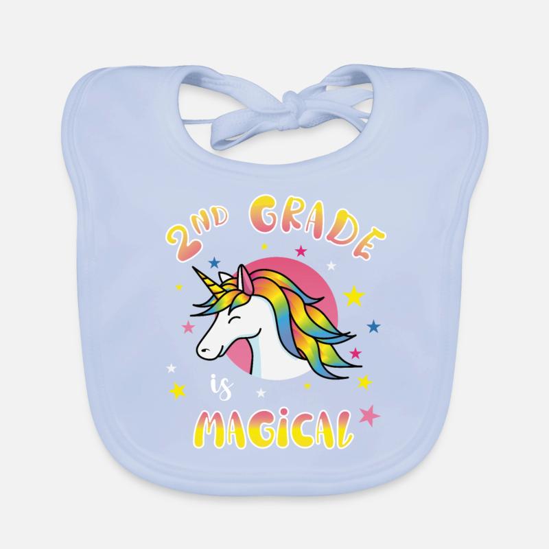 2nd Grade Is Magical Unicorn School Gift Organic Baby Bibs