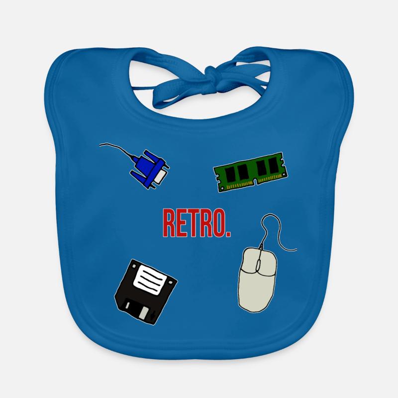 Retro Computer Schriftzug Statement Geschenk 90er Baby Bio-Lätzchen