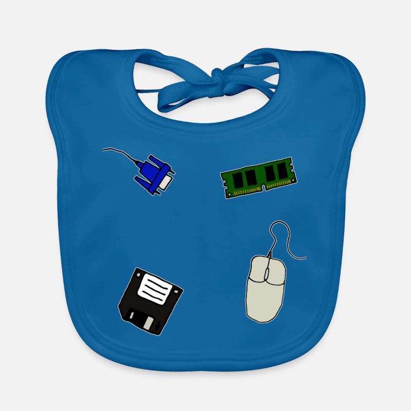 Retro Computer Diskette VGA Maus Arbeitsspeicher Baby Bio-Lätzchen