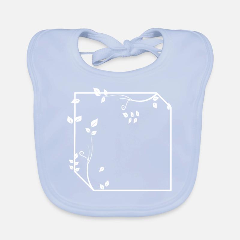 Frame with corners ornament decoration basic text Organic Baby Bibs