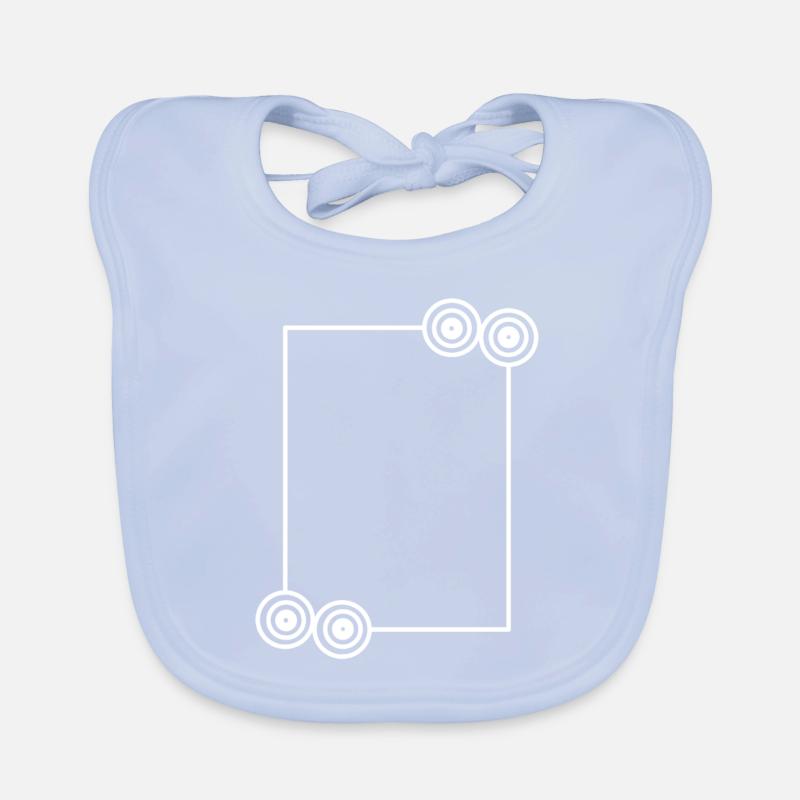 Elongated white frame basic text Organic Baby Bibs