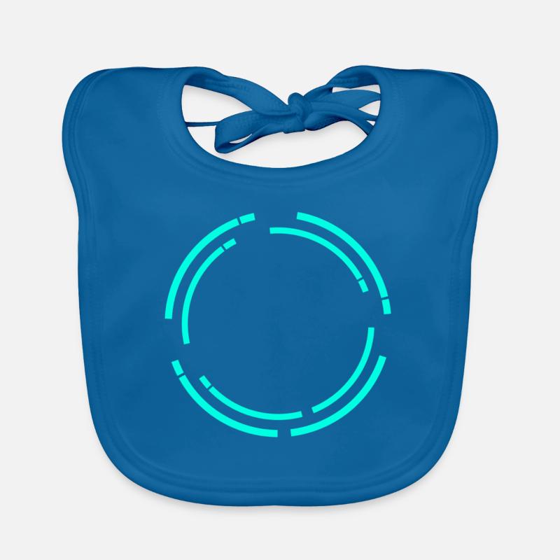 Turquoise circular frame for nerds Organic Baby Bibs
