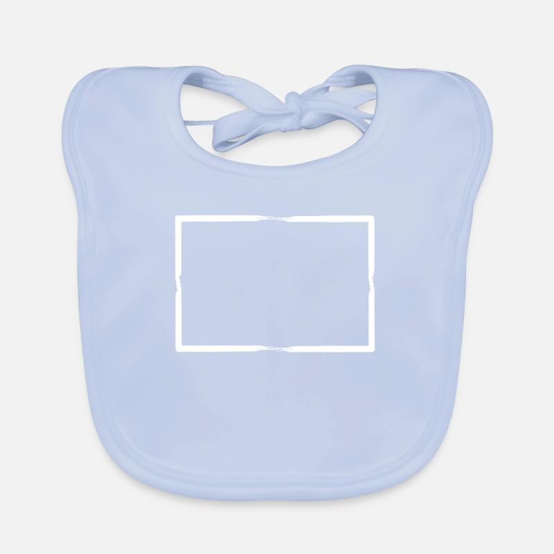White brush strokes Rectangular frame Organic Baby Bibs