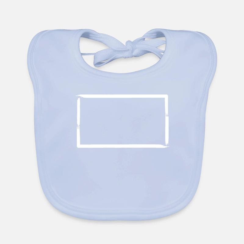 Brush Strokes Rectangular Frame Decoration Organic Baby Bibs