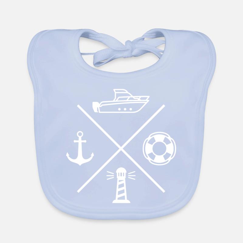 Lighthouse Compass Marine Motorboot Anker Baby Bio-Lätzchen