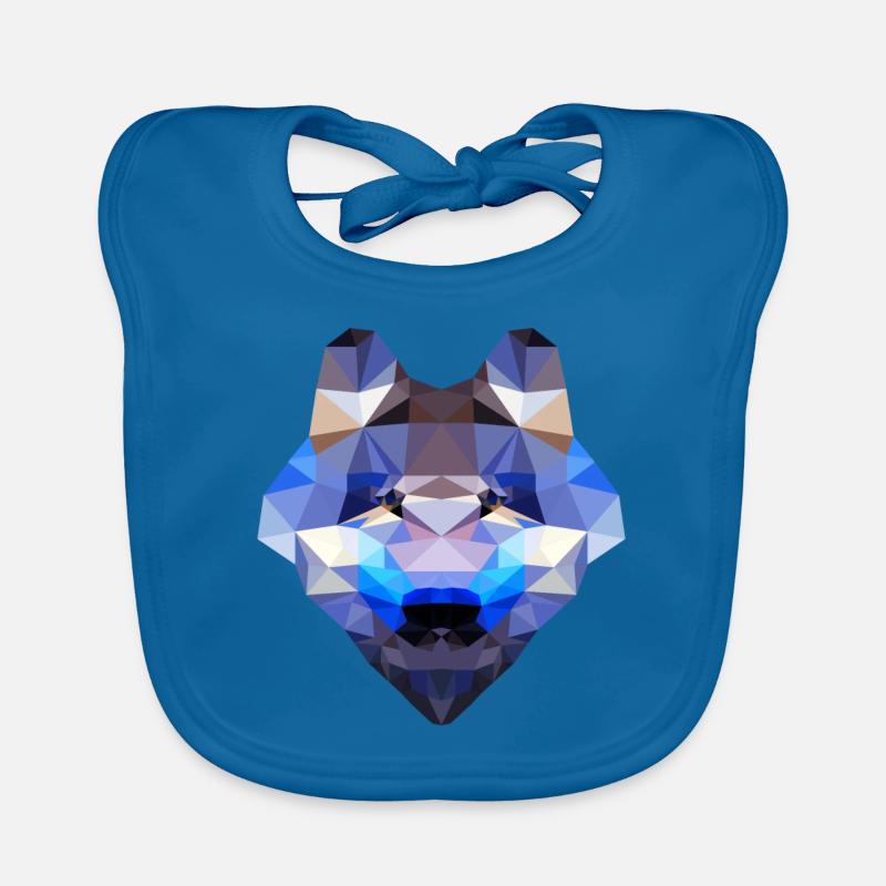 Beau design polygonal Wolf Bavoir bio Bébé