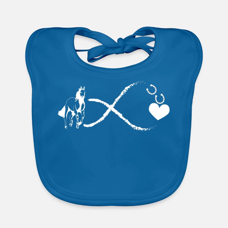 Infinity Life Is Better With Horses Design - Bavoir bio Bébé - bleu paon