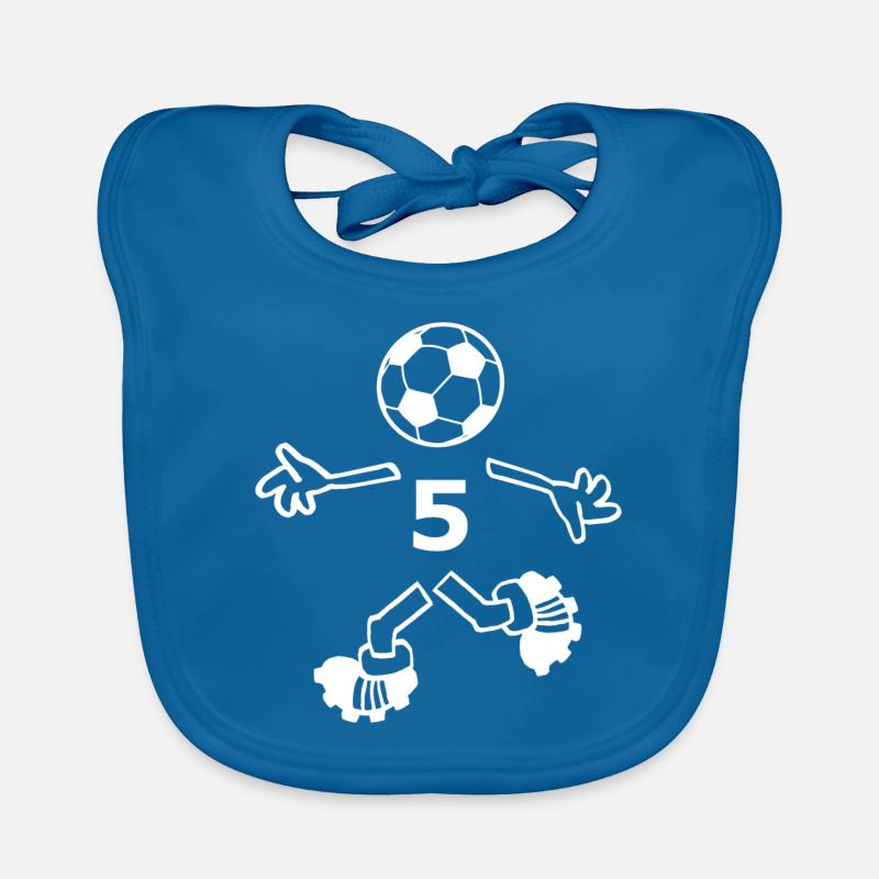 The player number 5 Organic Baby Bibs