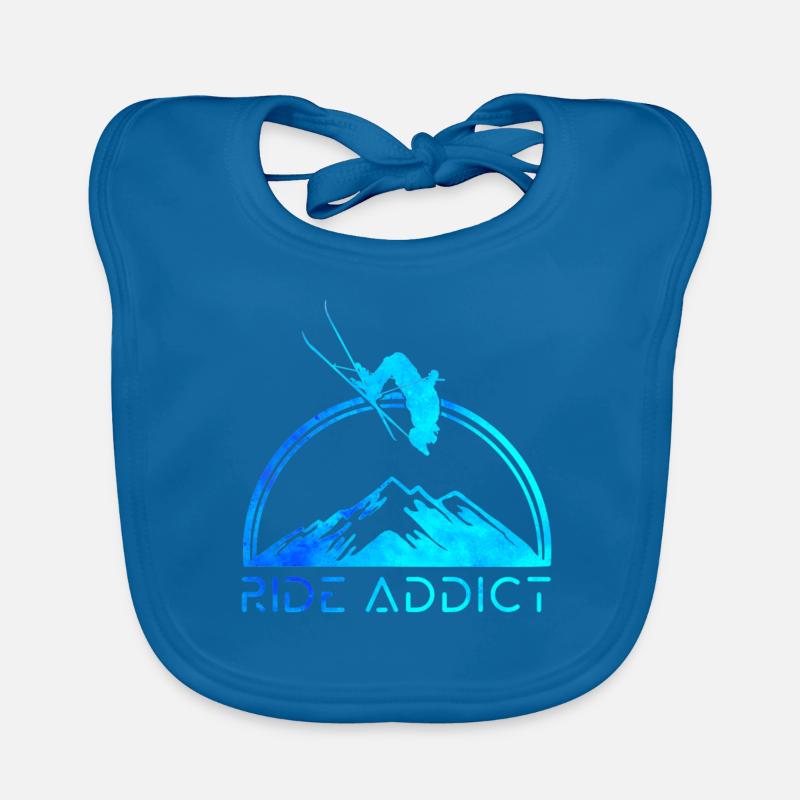 Ski ride addict Organic Baby Bibs