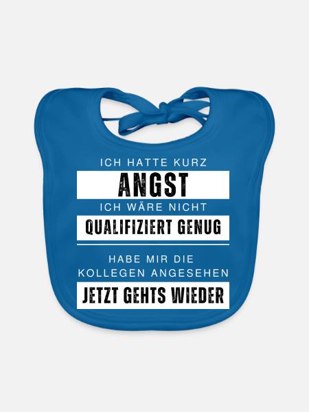 Unqualifizierte Kollegen Lustiger Spruch Arbeit - Baby Bio-Lätzchen - Pfauenblau - Vorne