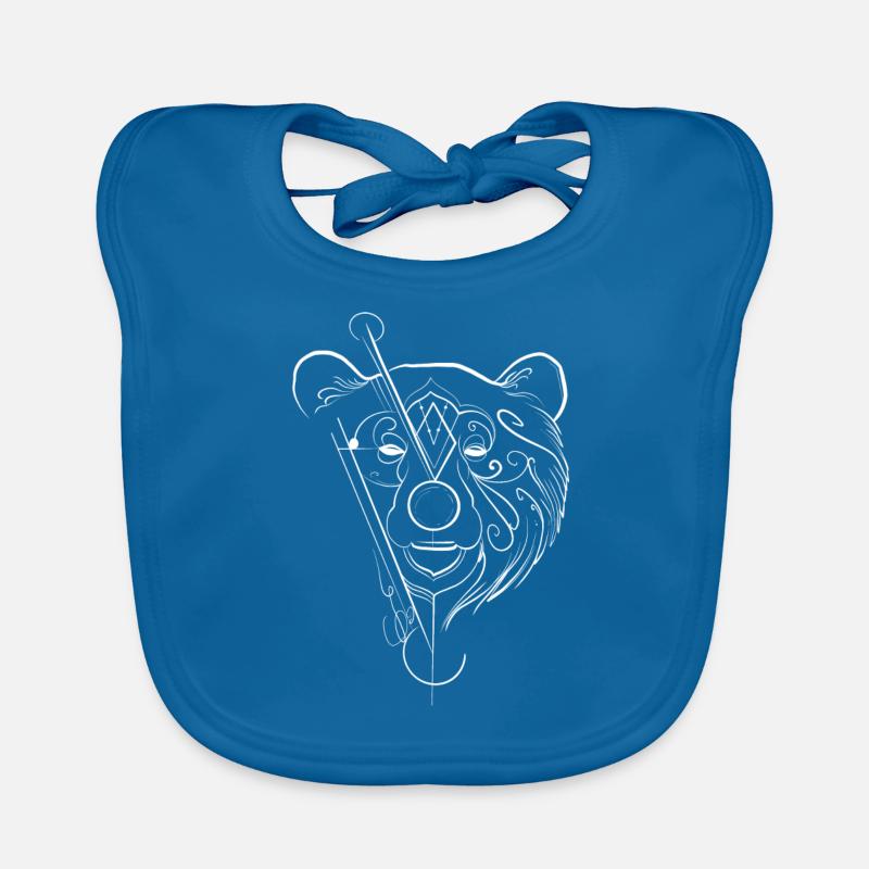Drawing bear style lining graphic Organic Baby Bibs