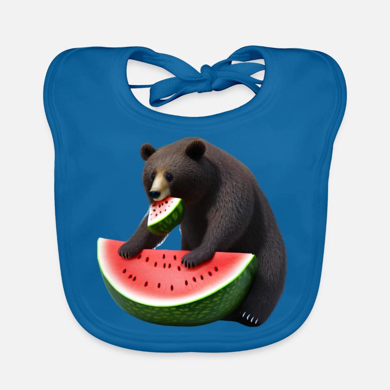 Ours à la pastèque Bavoir bio Bébé