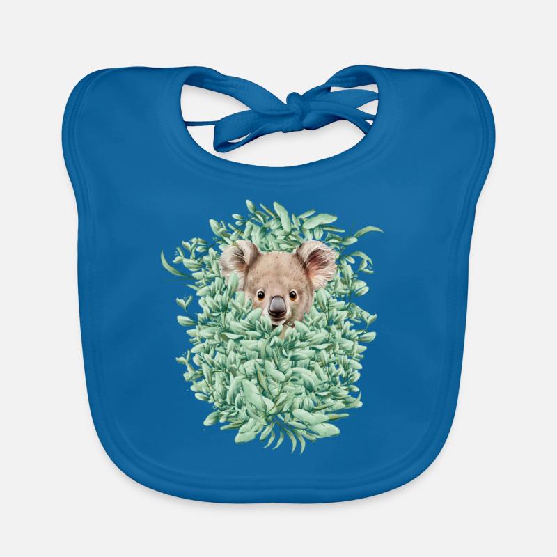 Koala Bear in eucalyptus forest Organic Baby Bibs