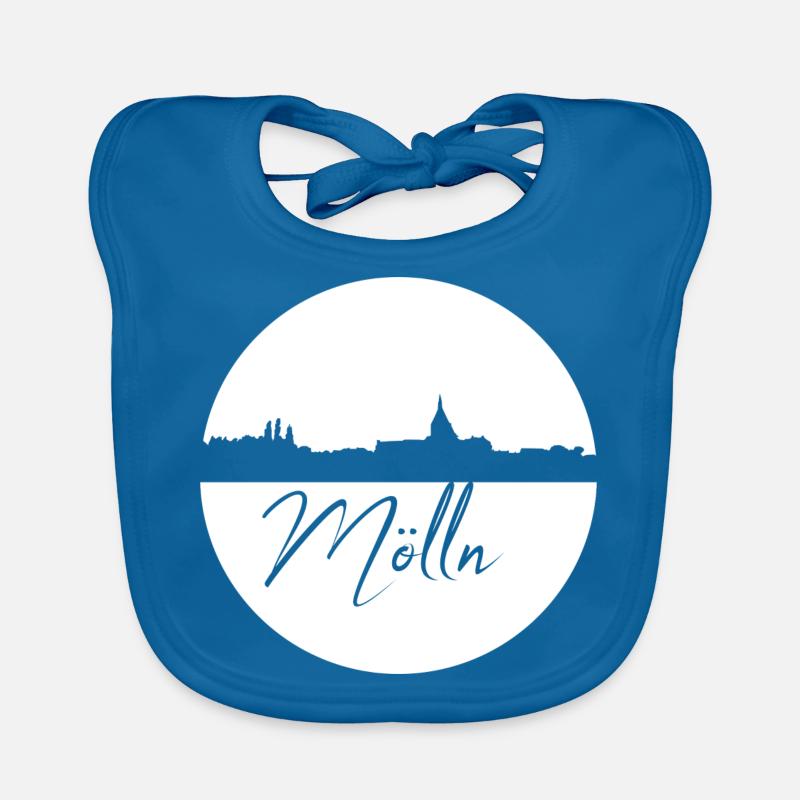 Mölln,Skyline,Circle,White Circle Organic Baby Bibs