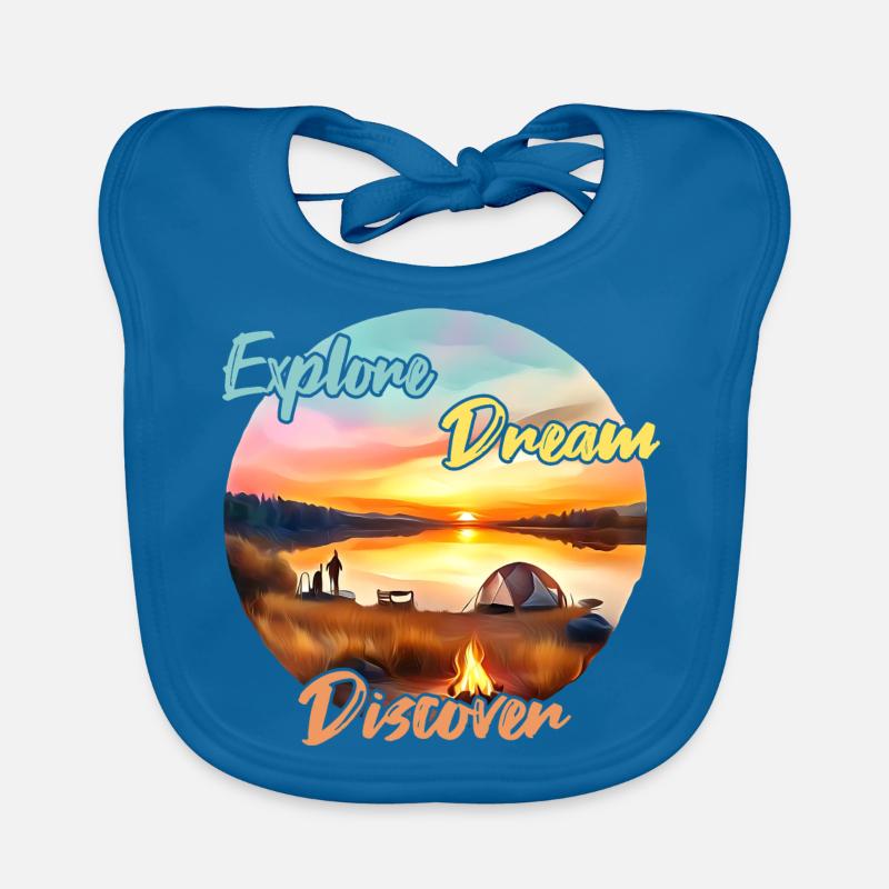 Camping Abenteuer Explore Dream Discover Baby Bio-Lätzchen