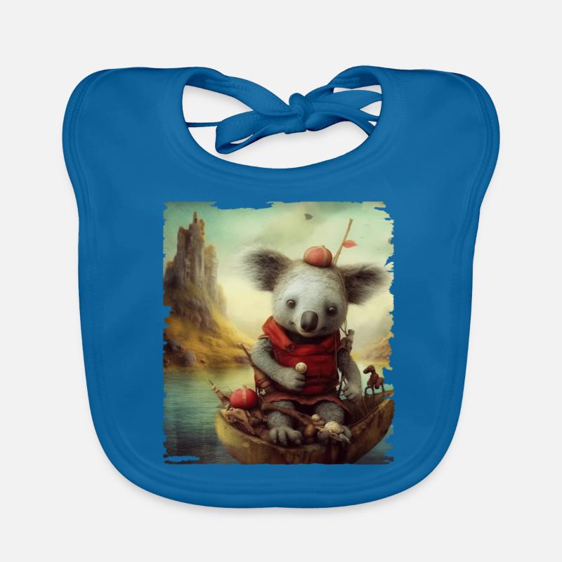 Koala mignon dans le bateau Bavoir bio Bébé