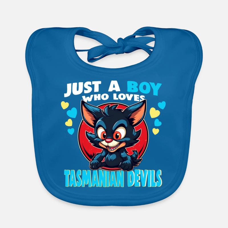 Just a Boy who Loves tasmanian Devils Baby Bio-Lätzchen