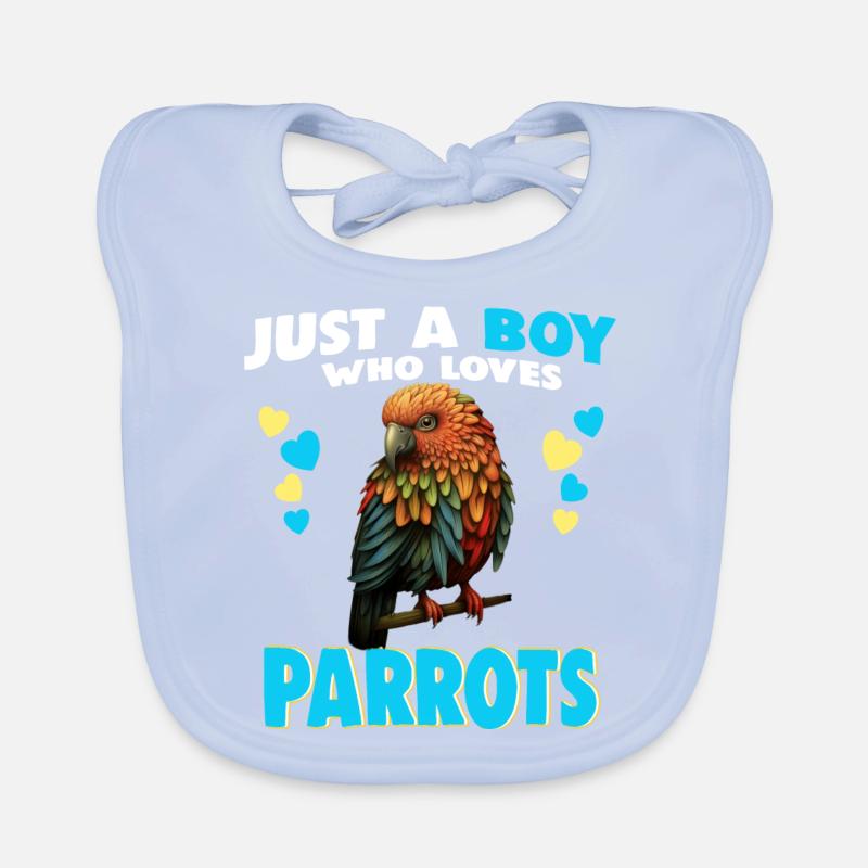 Juste un garçon qui aime les perroquets Bavoir bio Bébé
