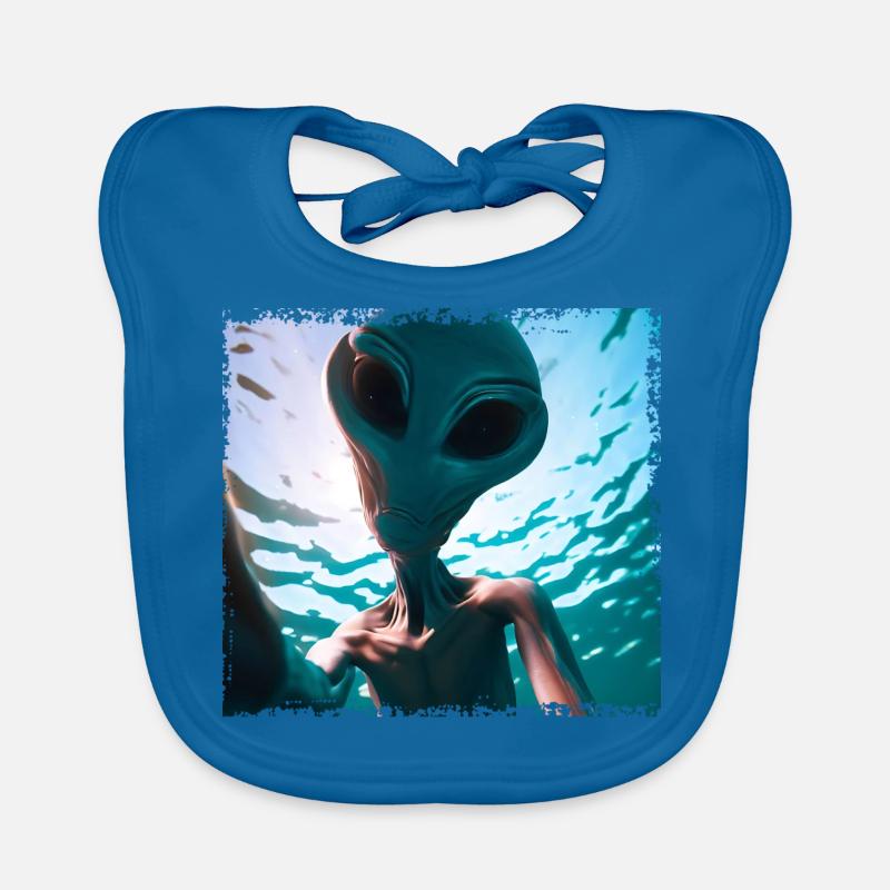 Alien Selfie - Unterwasserabenteuer Baby Bio-Lätzchen