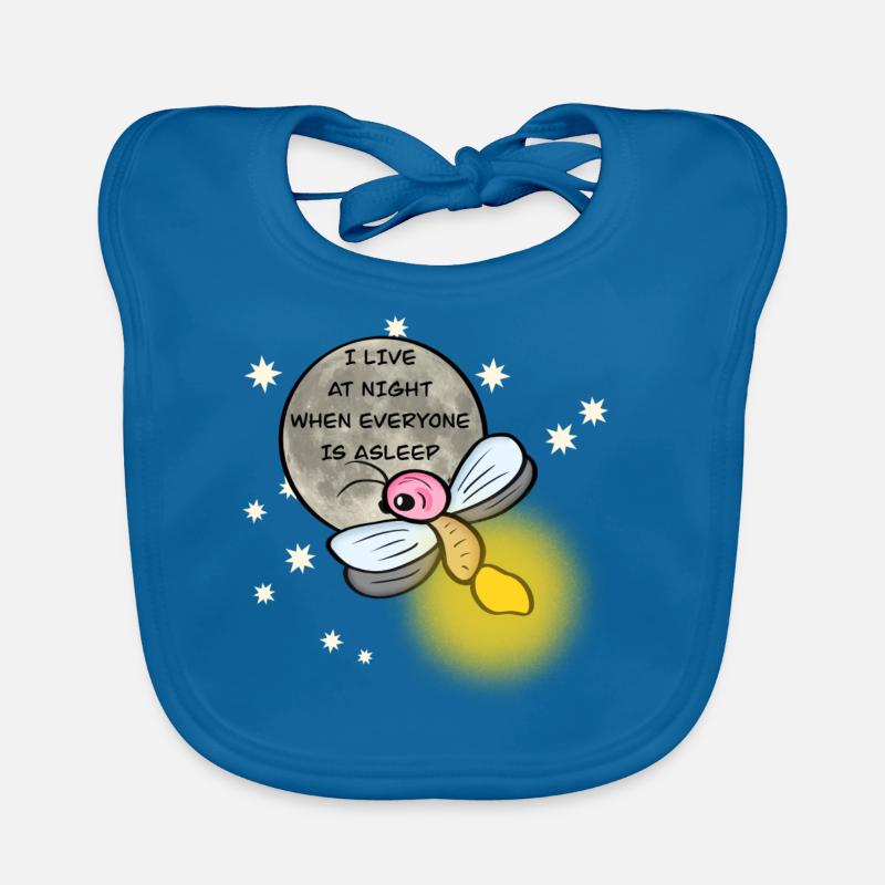 Petite luciole - Bavoir bio Bébé - bleu paon