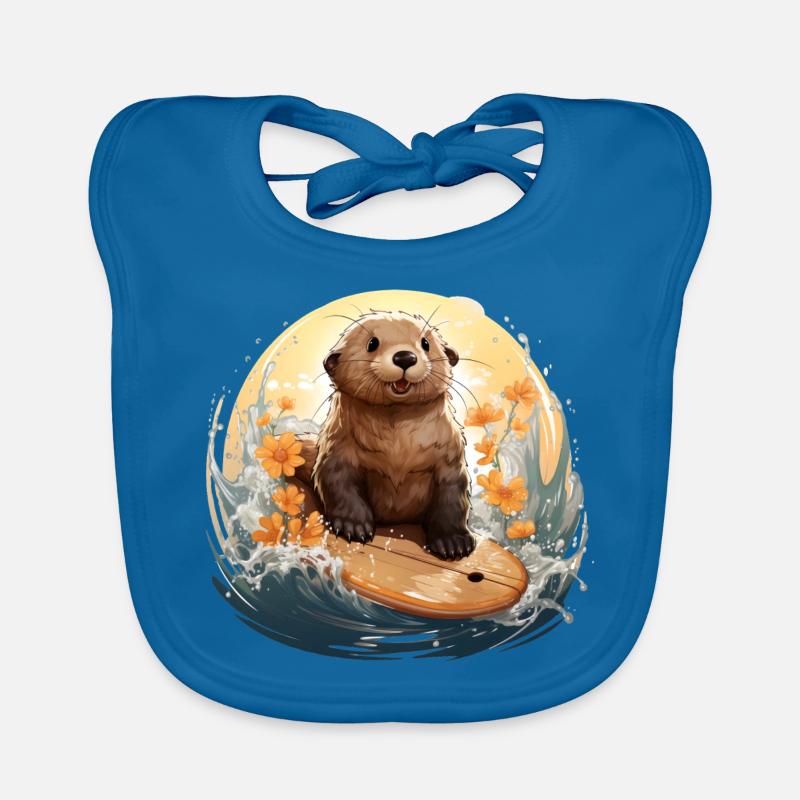 Surfender Seeotter Baby Bio-Lätzchen