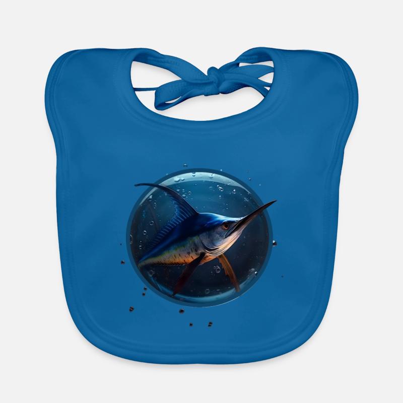 Marlin dans l’eau bleue Bavoir bio Bébé