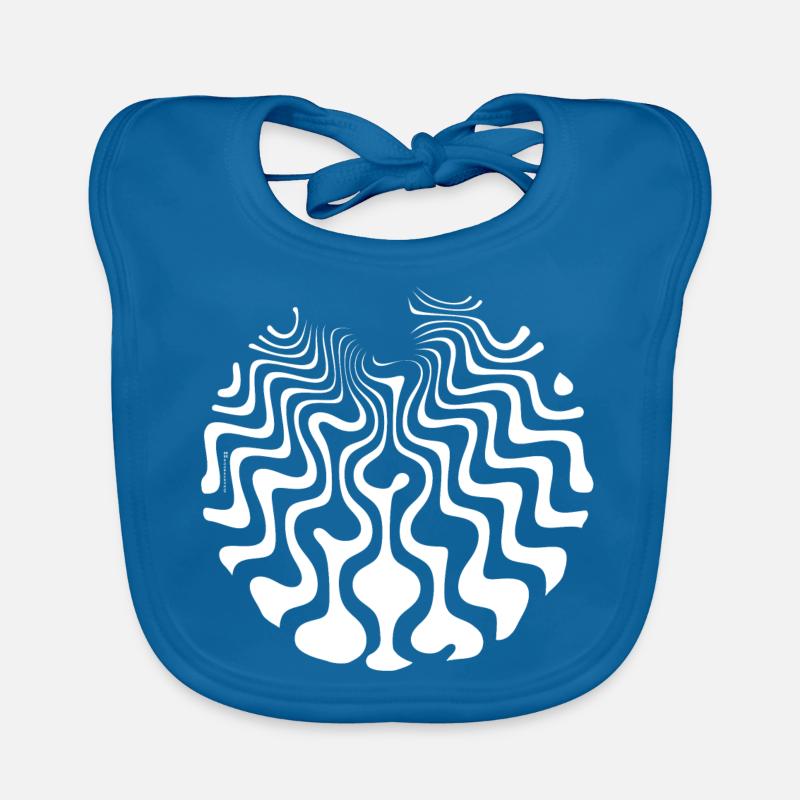 psychedelic waves - curvy sixties waves water Organic Baby Bibs
