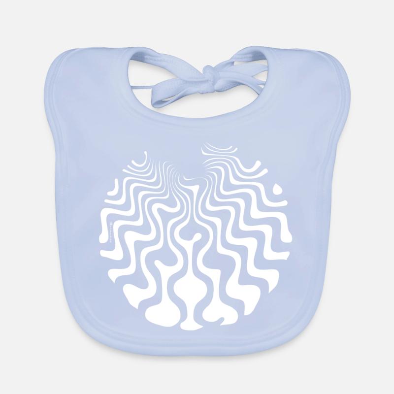 psychedelic waves - curvy sixties waves water Organic Baby Bibs