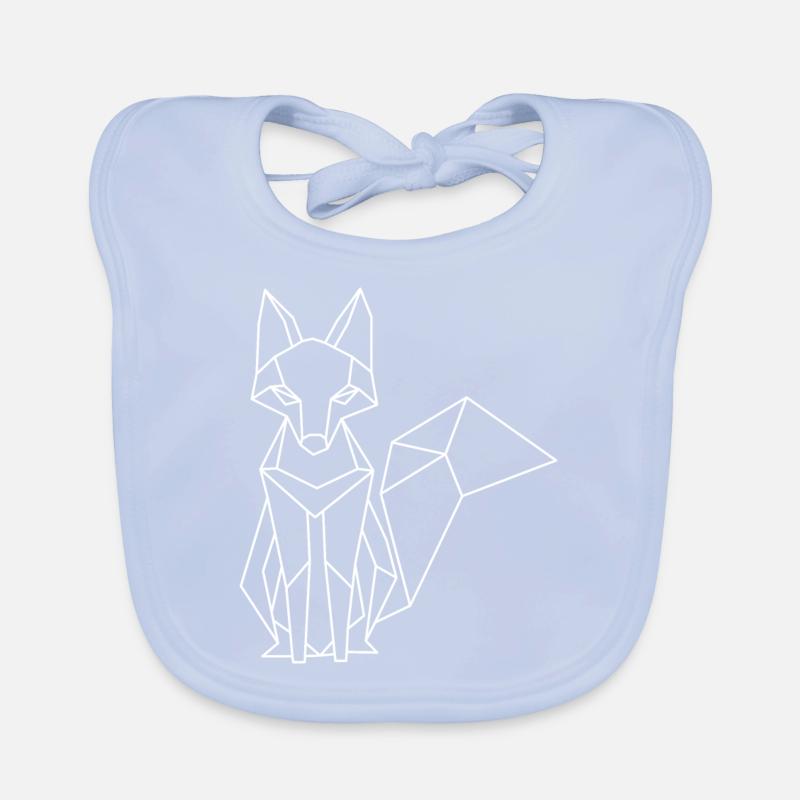 Polygon Fox – Geometric Artwork Organic Baby Bibs