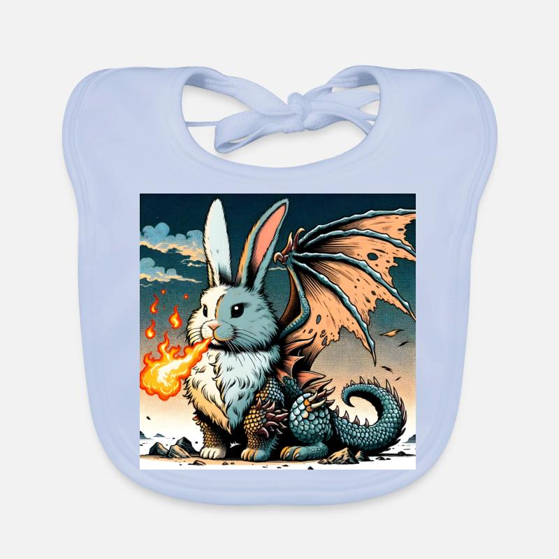 Dragon lapin cracheur de feu #01 Bavoir bio Bébé