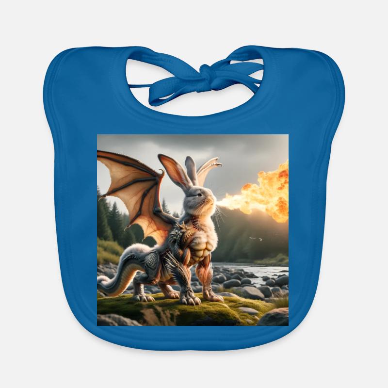 Feuerspeiender Hase Drache #05 Baby Bio-Lätzchen