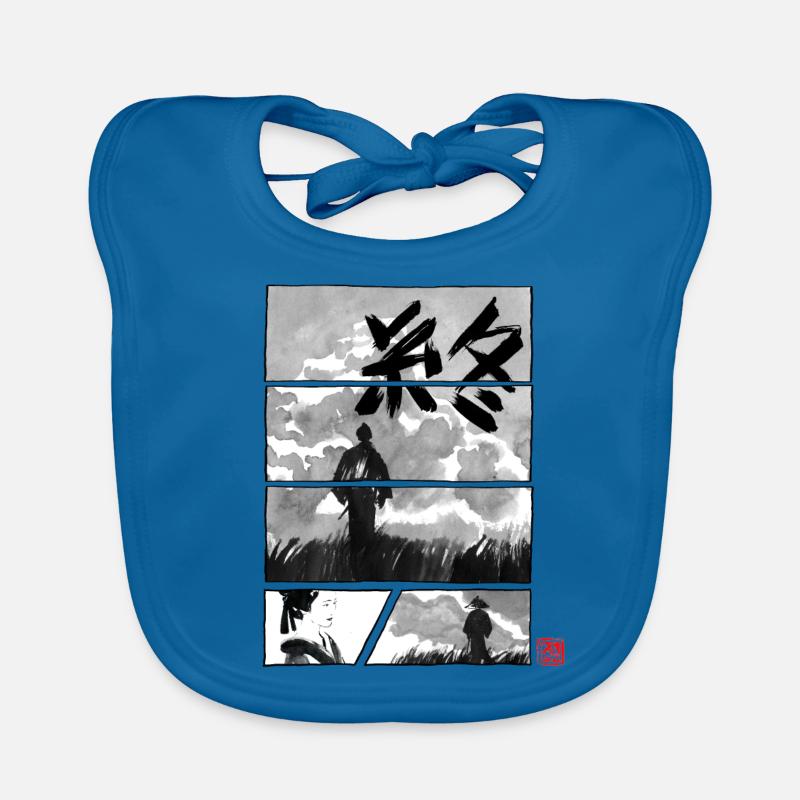 manga the end - Bavoir bio Bébé - bleu paon