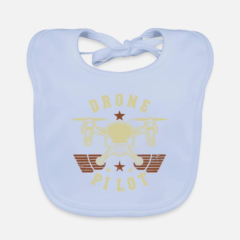 Drone pilot with retro style Organic Baby Bibs